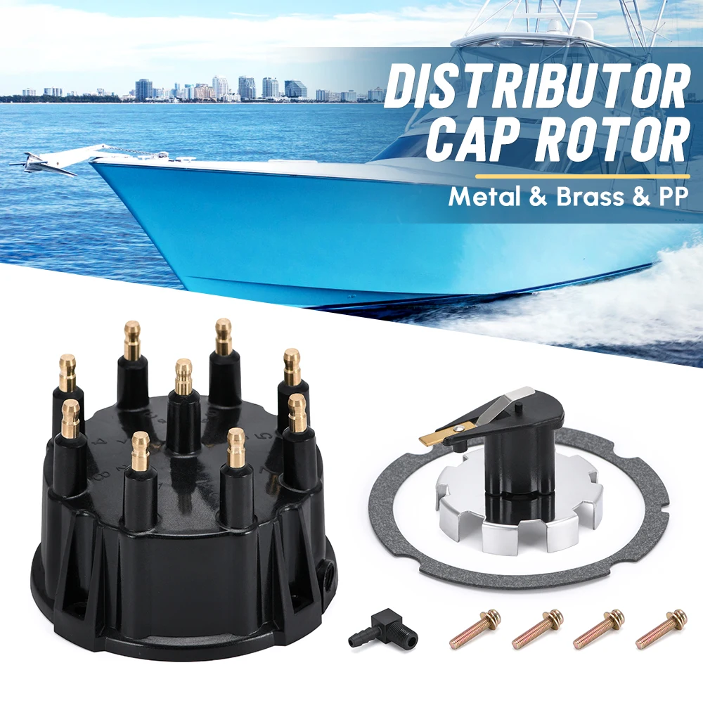 OYOTE 805759Q3 18-5273 Distributor Cap Rotor Kit Tune-Up Kit For Marinized V-8 engines with Thunderbolt IV & V HEI ignitions