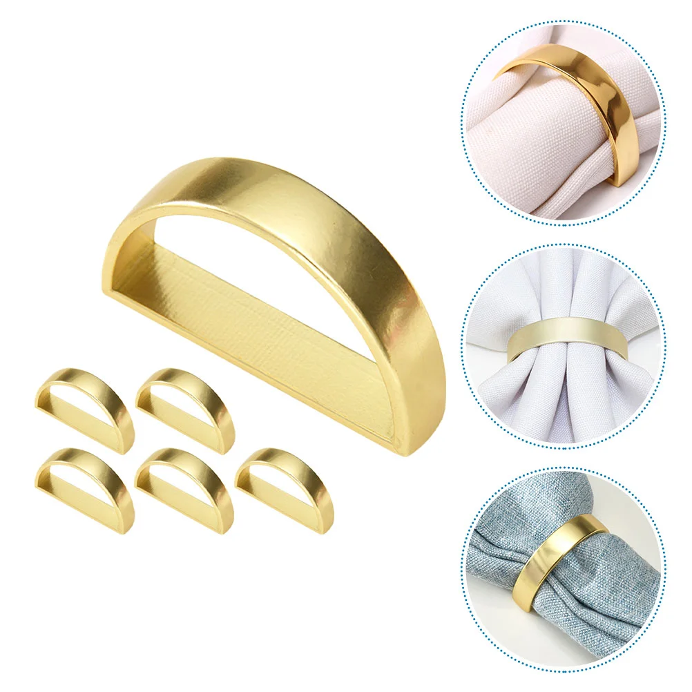

D Shape Dinner Table Decoration Napkin Buckles Napkin Decor Serviette Ornaments Party Supplies Semicircular Napkin Buckle