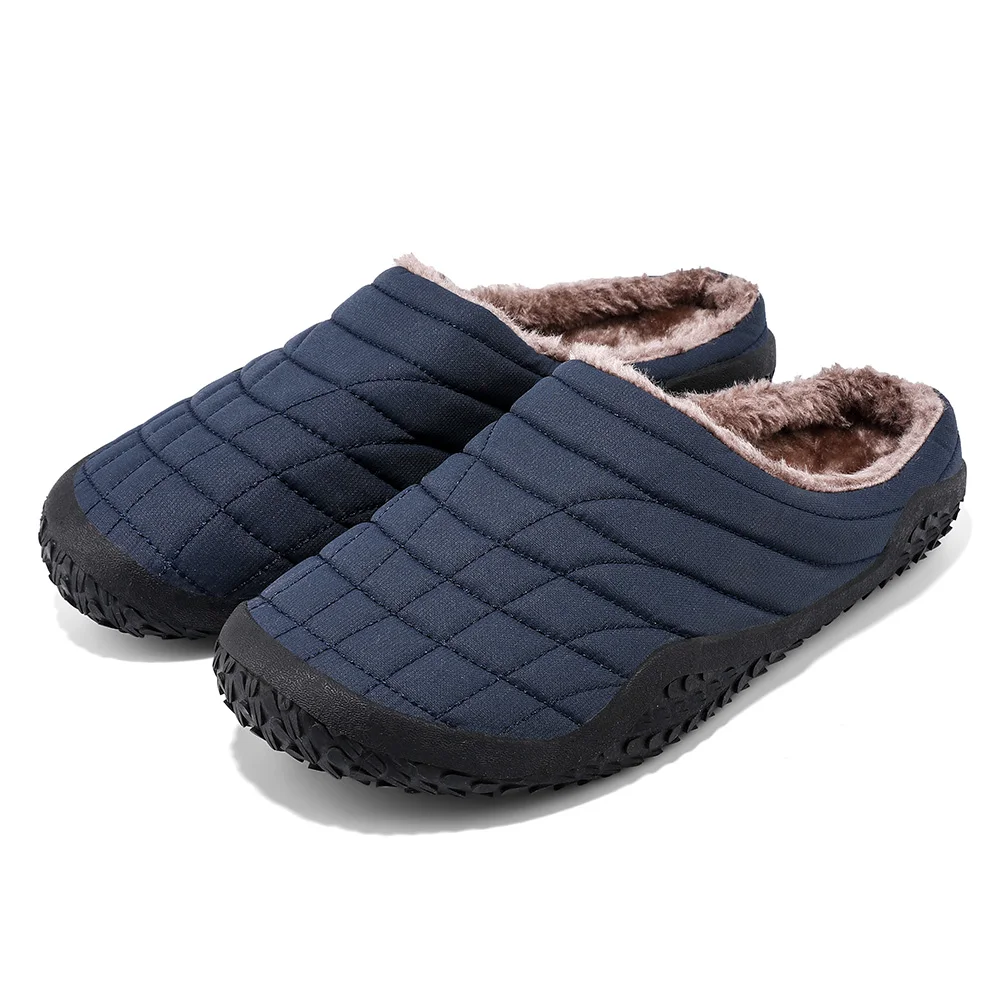 Winter Plush Warm Men Slippers Comfortable Waterproof Indoor Cotton Shoes Non-slip Home Slides Fur Bedroom Slippers Unisex
