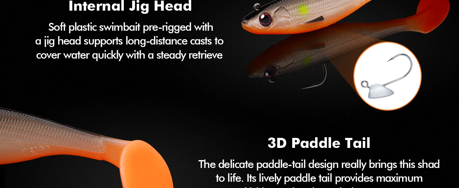 Vorgefertigte Softköder von Easy Catch, einzigartige vibrierende Schwimmaktion und zitterndes Sinken, Angelköder für Barsch, Forelle, Crappie, Zander – Detail 2