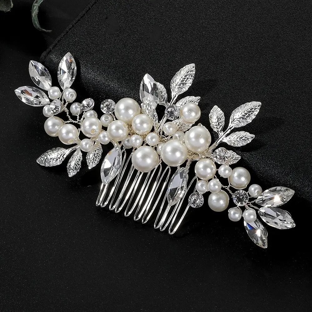 Korean Fashion Pearl Hair Combs Hairpins Clips for Women Girls Bride Wedding Hair Styling Jewelry Accessories hair accessory,pearl hairpins,hair clip,jewelry accessories,hair comb