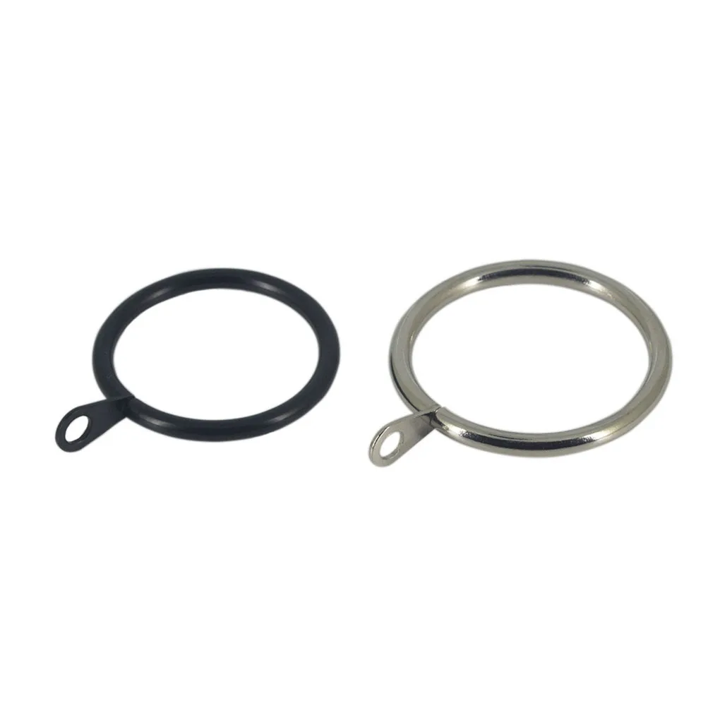 Curtain Hanging Ring Home Bedroom Living Room Drapery Rod Metal Hanging Hook 12pcs Silver