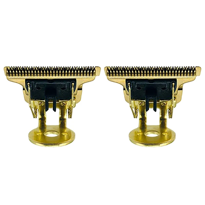 

2X T-Shaped Hair Clipper Blade With Stand T9 Blade Trimmer Replacement Head Replacement Clipper Head Gold