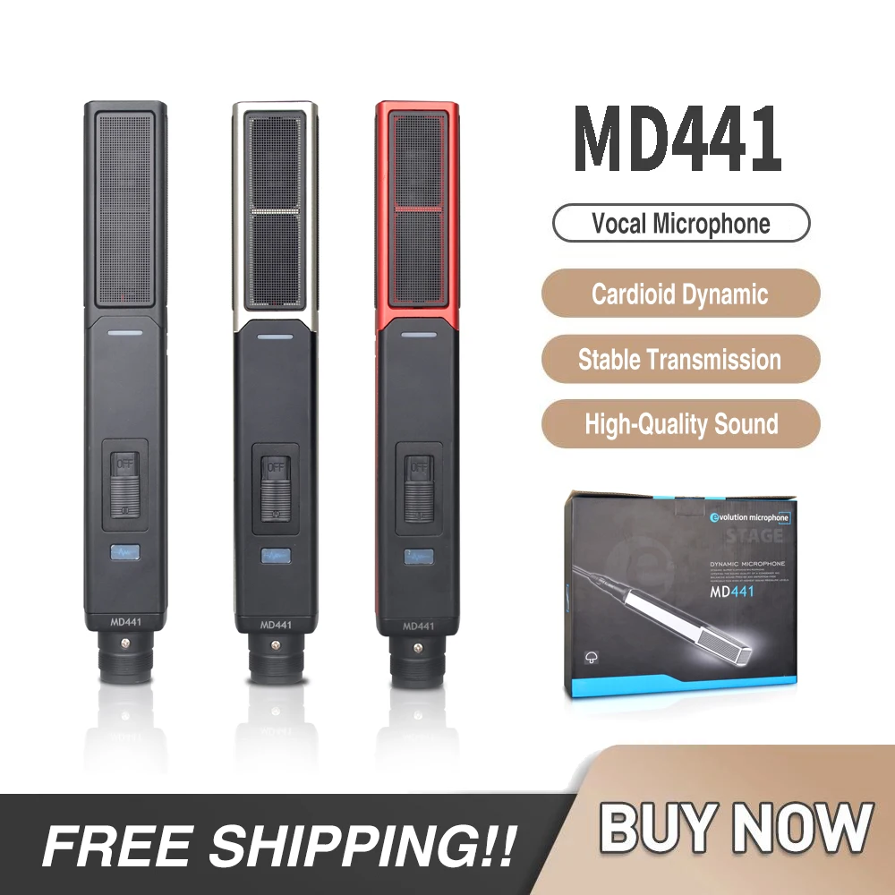전문 유선 보컬 스튜디오 학년 무대 마이크 md441-u 카디오이드 MD44100 녹음 마이크 라이브 보컬 성능
