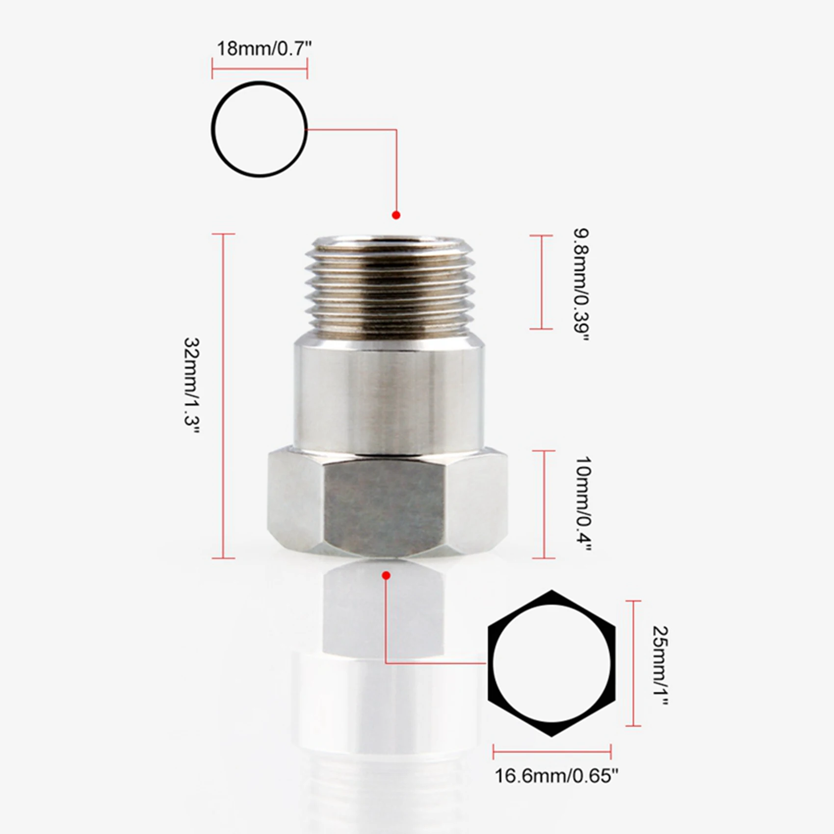 4X O2 Датчик кислорода тестовая труба удлинитель адаптер распорка M18 x 1,5 (1) Bung (art.: 3920c463abc5b) - 3920c463abc5b