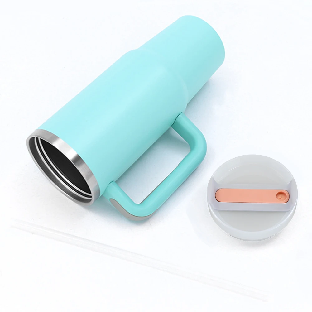 40Oz Tumbler Flip Straw Lid Replacement Spill Proof Splash Resistant Tumbler Lids Reusable Straw Cap For Stanley
