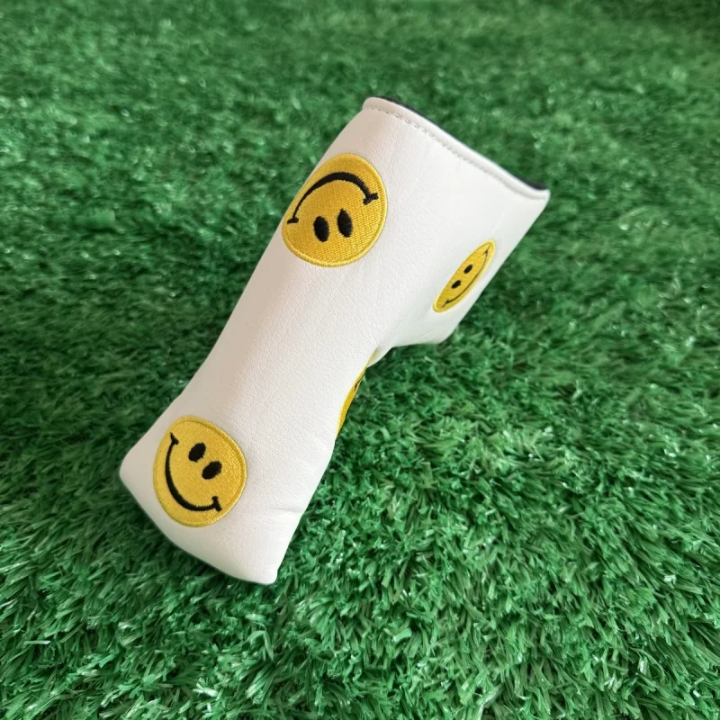 Golf Putter Headcover Smile Embroidery Straight Blade Putter Head Cover PU Protect Covers 4