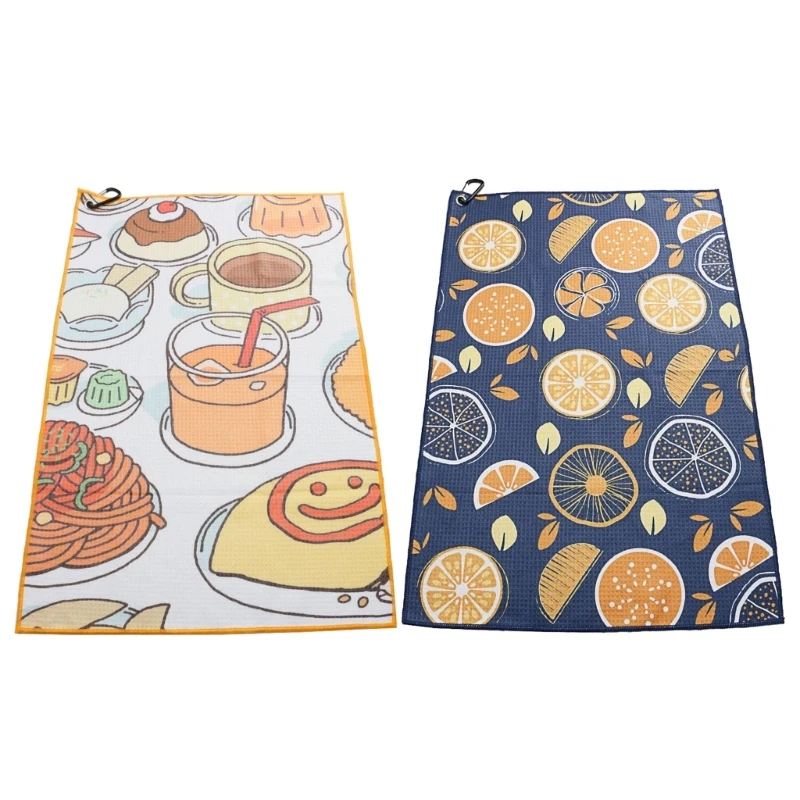 

Golf Club Wipe Wipe Cloth Cotton Golf Cleaning Towel with Carabiner Hook Clips