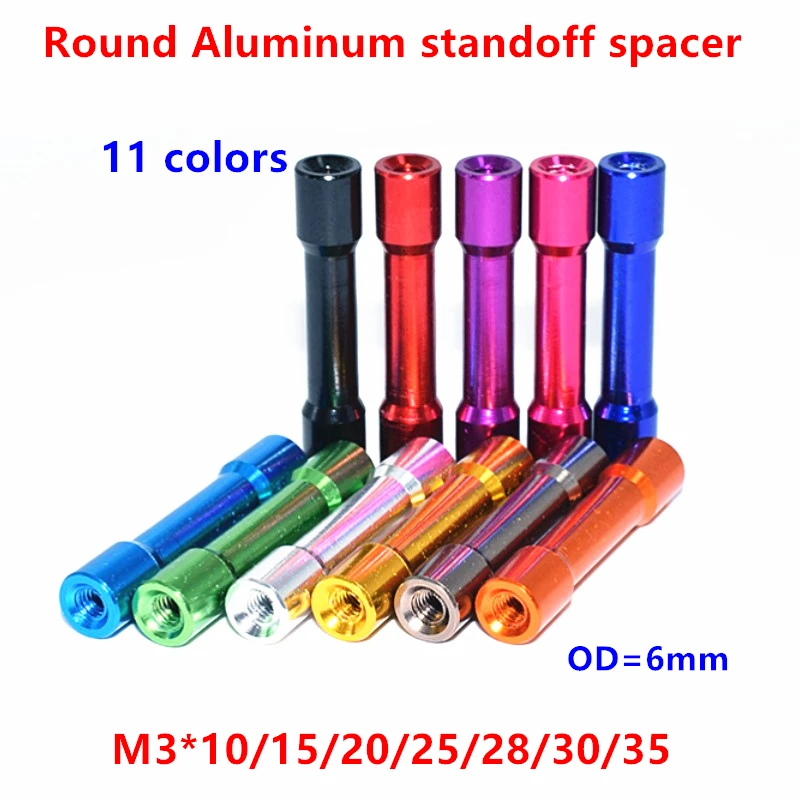 10pcs M3 Aluminum standoffs Stud M3 10 15 20 25 28 30 35mm Double head 10pcs-m3-aluminum-standoffs-stud-m3-10-15-20-25-28-30-35mm-double-head