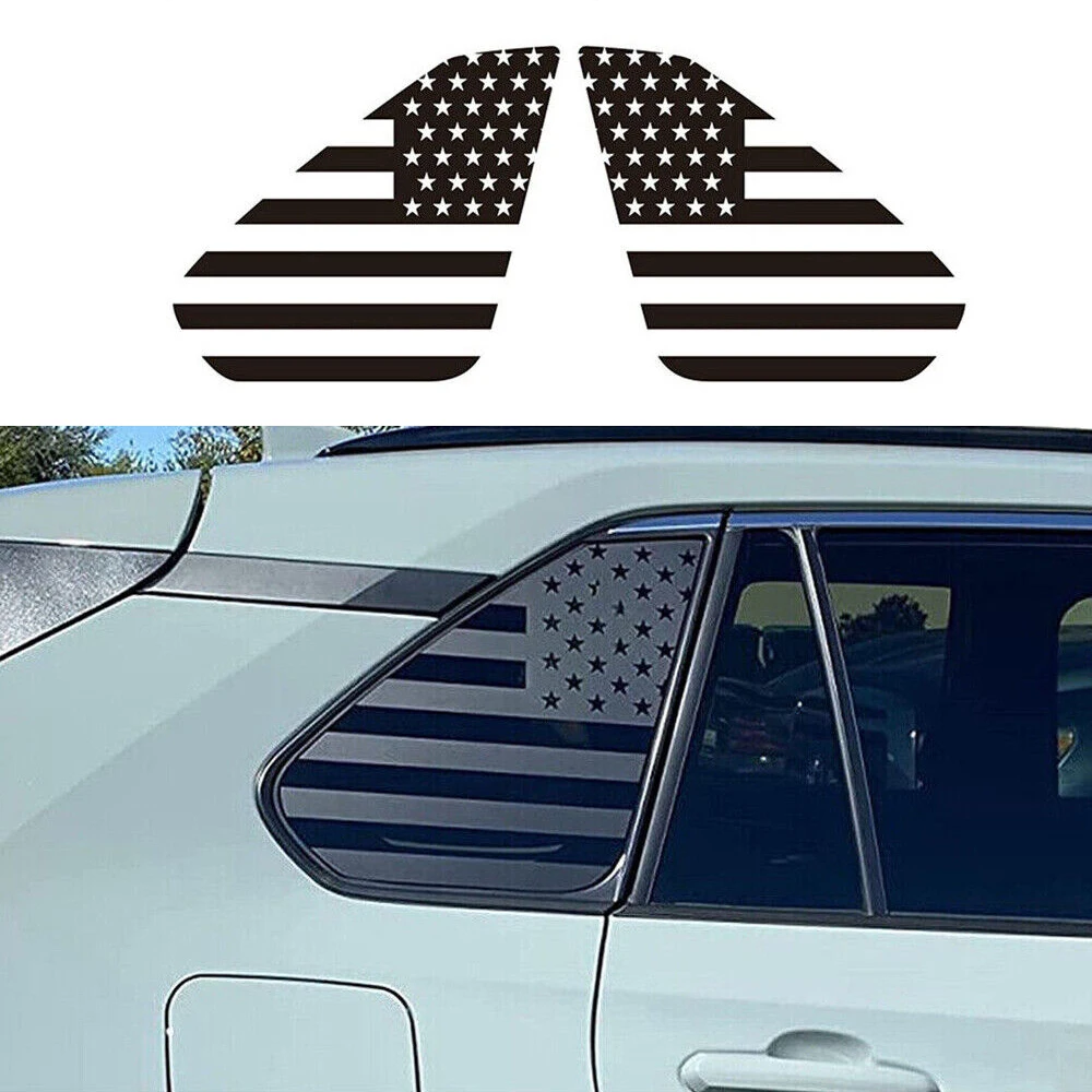 

1 Pair Sticker for RAV4 2019-2021 Matte Black US USA Flag Car Rear Window Decal