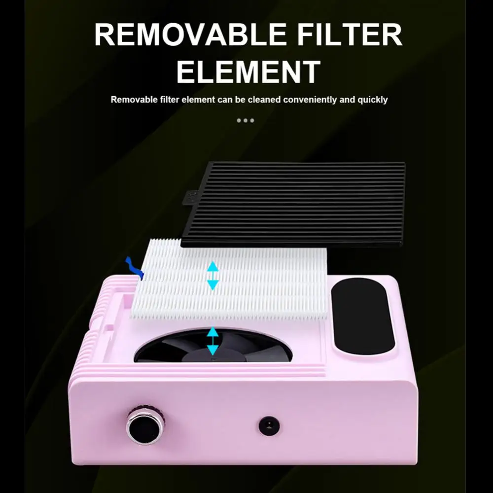 

80W Adjustable Powerful Nail Dust Collector With Removable Filter Nail Vacuum Cleaner For Manicure Pedicure Nail Salon Tool
