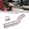 Motorcycle Exhaust Middle Link Pipe Moto Muffler Modify Escape Connect Tube 51mm For Triumph Street Triple 765 S R RS 2017-2021