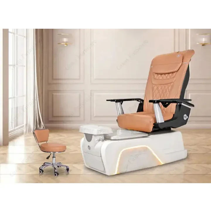 High End Modern Beauty Salon Foot Spa Chair Luxury Electric Massage Pedicure Chair With Led Lighting