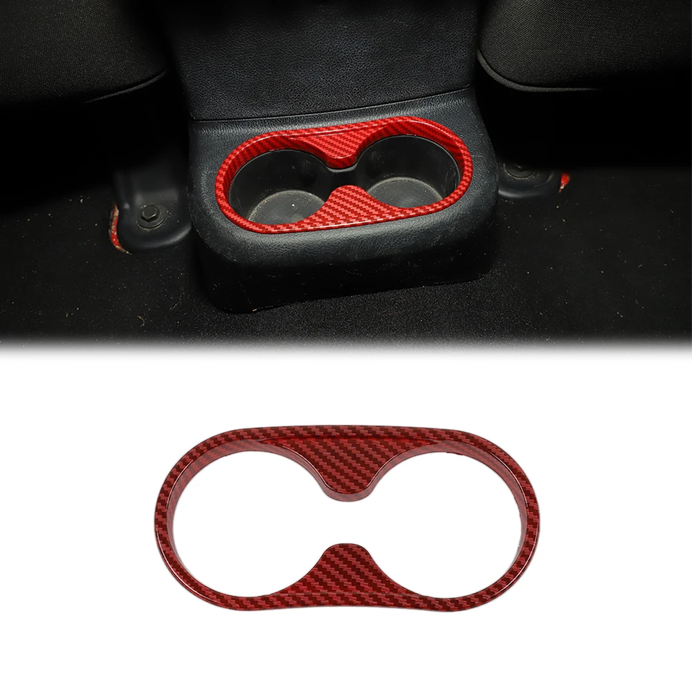 

Rear Seat Water Cup Holder Decoration Cover Trim Ring for Jeep Wrangler JK 2011-2017 Car Interior Accessories Carbon Fiber Look
