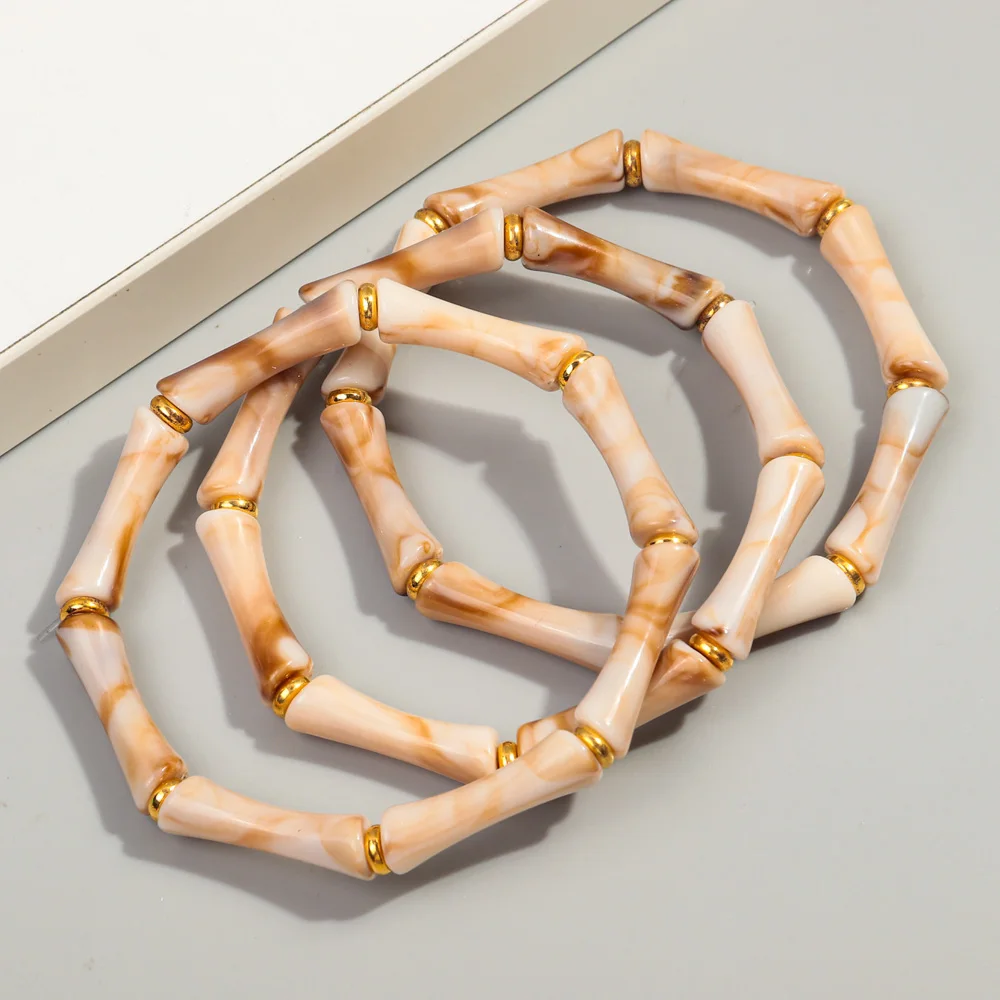 SUPERFINDINGS 3 pz 2-1/8 pollici Braccialetti con Tubo di Bambù