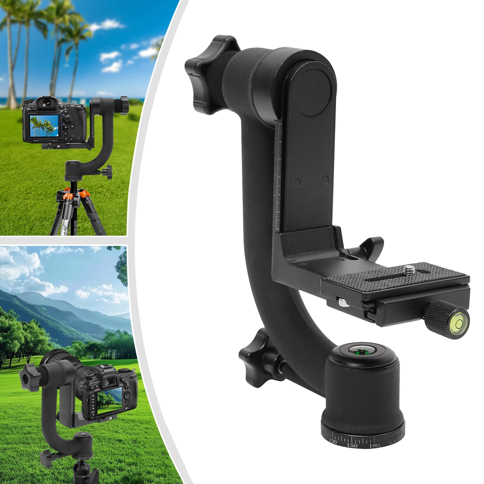 Głowica statywu podróżnego, obiektyw teleobiektywowy, monopod 360 stopni do obserwacji ptaków, głowica ze stopu aluminium do profesjonalnych akcesoriów fotograficznych