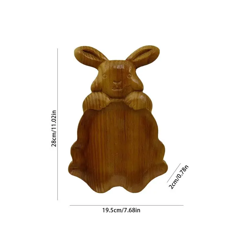 Easter Wooden Serving Tray Bunny Shaped Kitchen Platters Easter Wooden Serving Charcuterie Boards Spring Decorative Snack Cheese 6