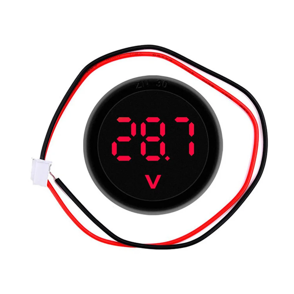Dc 4-100V Led Display Digitale Rotondo Voltmetro A Due Fili Dc Digital Car Voltage Misuratore Di Corrente Volt Detector Tester Monitor Pannello