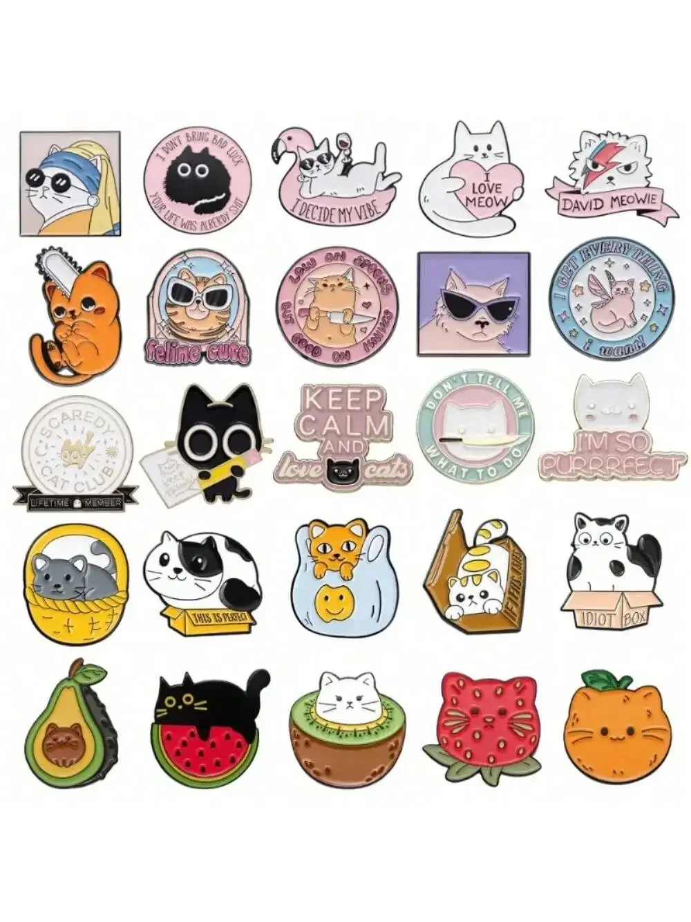 10/20/30pcs Women's Metal Brooch, Random Styles Anime, Cartoon, Suitable For Daily Wear, Holiday Gifts, Zinc Alloy Material