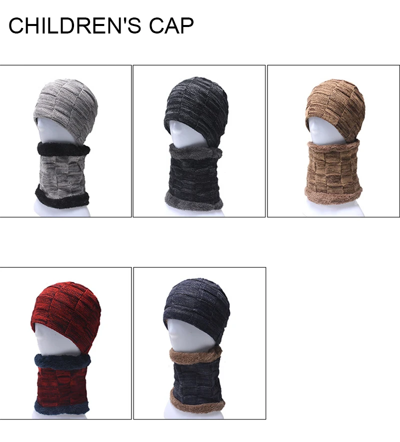 Gorro y bufanda de esquí de 2 piezas para hombre, gorros de lana cálidos de punto acanalado para senderismo al aire libre, gorros de cobertura gruesos de terciopelo, Invierno