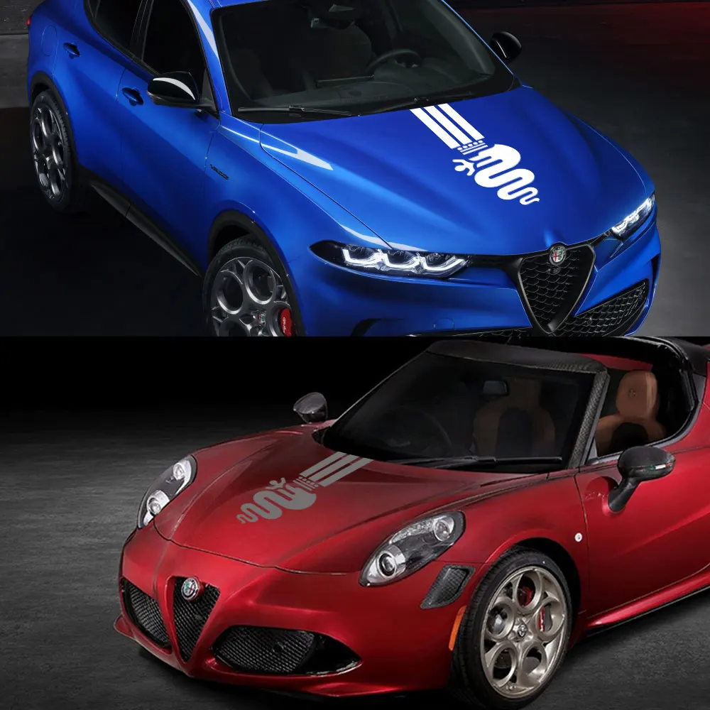 IBLUON Auto Hood Cover Adesivi Decalcomania Del Vinile, per Alfa Romeo  Giulia Giulietta 159 156 MITO Stelvio 147 Sportiva GT Accessori :  : Auto e Moto