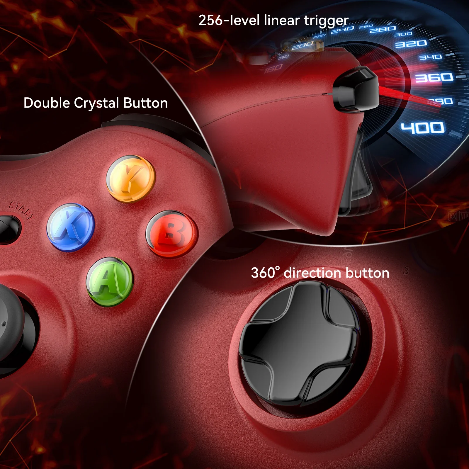Wireless For 360/Slim/Elite/PC Video Game Gamepad 6-axis Joystick Dual Vibration Xbox 360 Controller_voghion.com