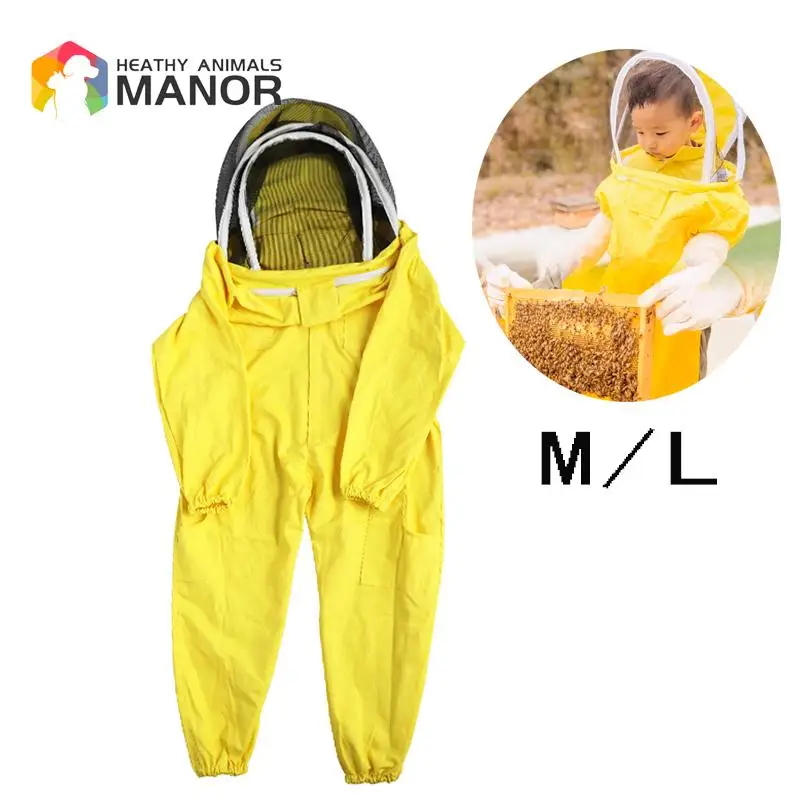 Beekeeping Suit Beekeeping Clothing Children Anti-Bee Breathable Suit for Kids Beekeeping Practice + Gloves