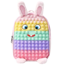 Sac à dos à bulles Push lapin mignon pour garçons et filles, sac à bandoulière, cadeau pour enfant, jouet sensoriel, fournitures scolaires, soulagement du Stress, autisme 
