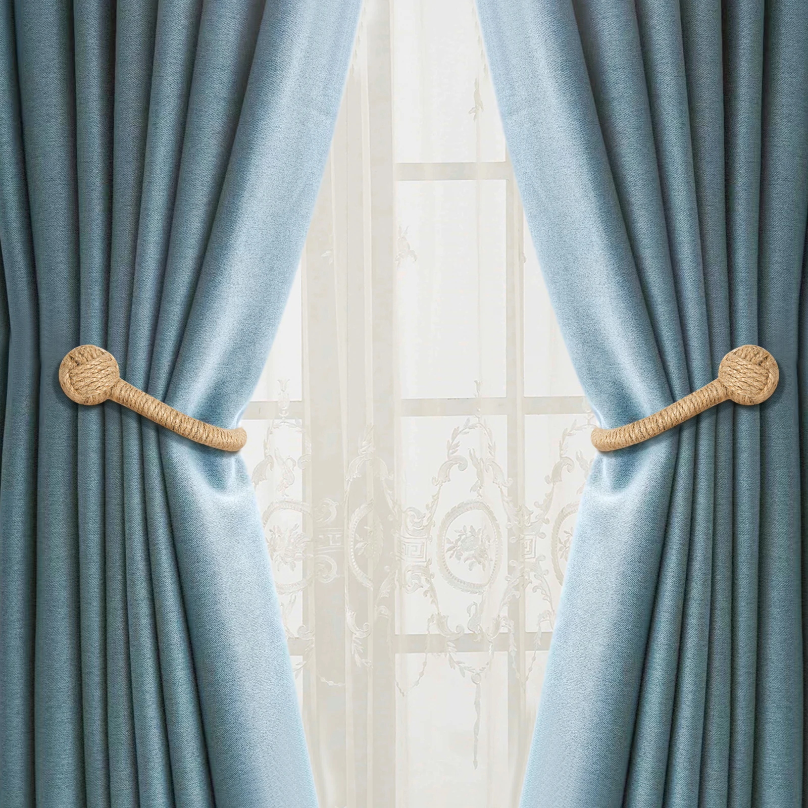 2PCS wall mounted zinc alloy curtain hook simple curtain binding rope bedroom living room decoration buckle curtain accessories curtain hooks curtain buckle