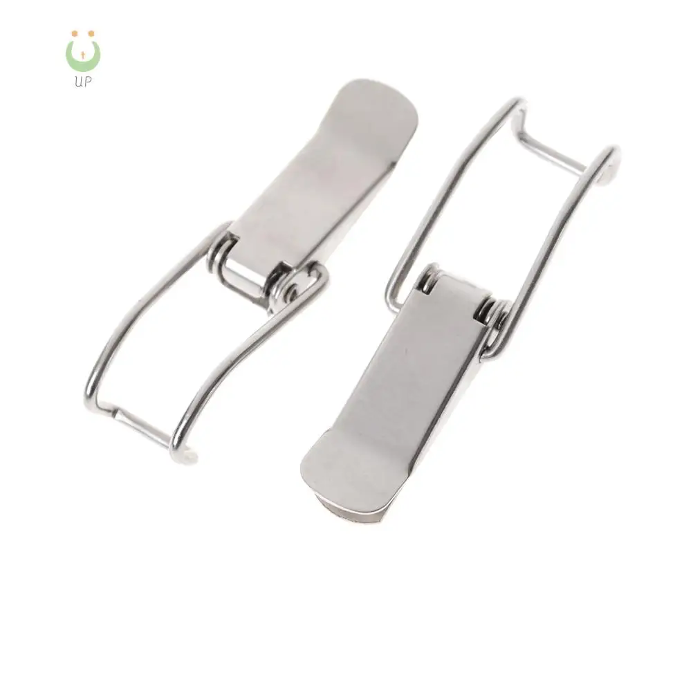 ZLinKJ 2PCS Simple Window Cabinet J115B Hardware Cabinet Boxes Spring Loaded Latch Catch Toggle Iron Hasp For Sliding Door