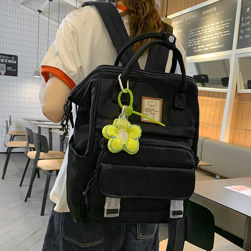 Trendy Female Yellow Laptop College Backpack Fashion Lady Kawaii Book Bag Cool Women Nylon Student Backpack Girl Cute School Bag 3