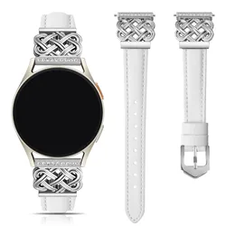 Elegant Women's Leather Watch Strap - Premium 20mm Design - 20mm (Silver white)