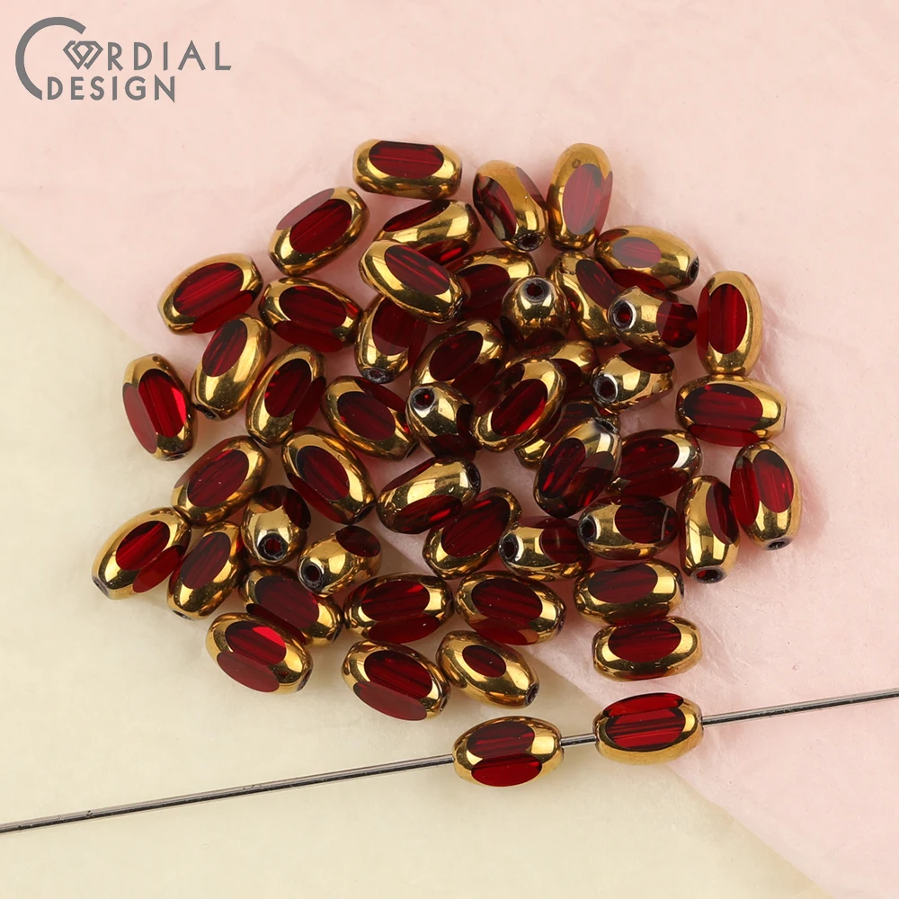 Cordial Design 4*7MM 500pcs Beads Making/Aurora Effect/DIY Making/Glass Bead/Oval Shape/Jewelry Findings & Components/Hand Made - cordial