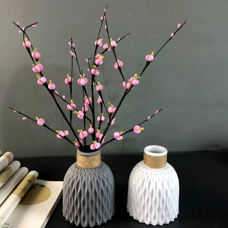 Florero moderno de imitación de cerámica, maceta de decoración para el hogar, florero de plástico, arreglo de flores de estilo nórdico, decoración del hogar - 100 cosas bonitas para la casa