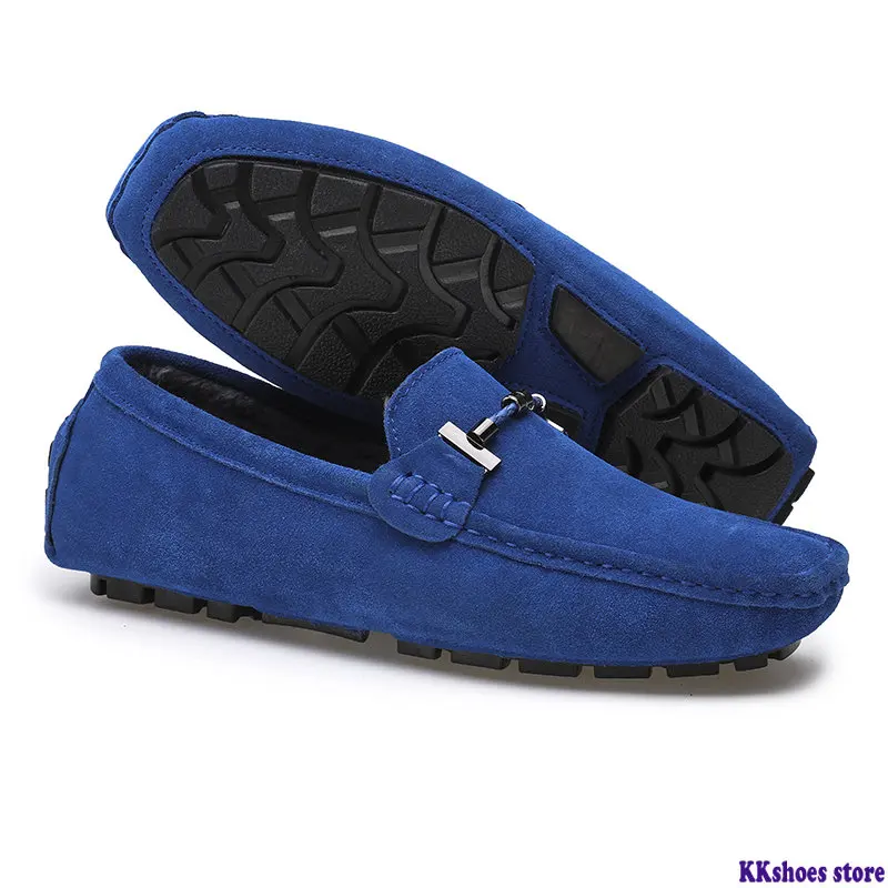 

Brand Winter Hot Sell Moccasins Men Loafers High Quality Genuine Leather Shoes Men Flats Warm Plush Driving Shoes Big Size 38-47