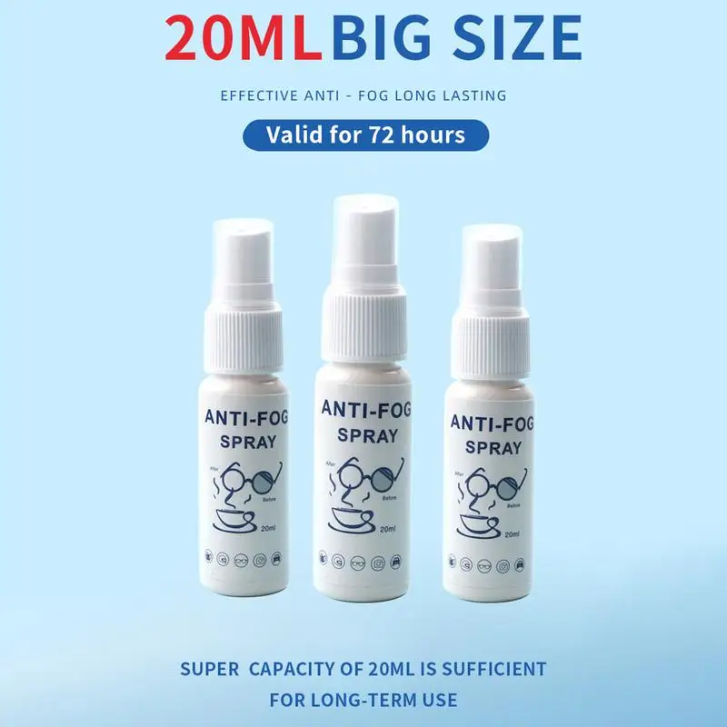Spray Anti-buée Pour Lunettes – 20 Ml, Longue Durée | Pour Masques, Lunettes De Natation, Ski, Objectifs Photo