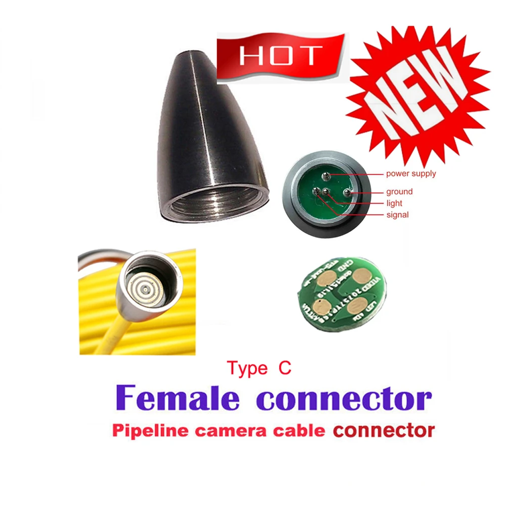 Pipe Inspection Camera Cable Repair Kit Connector Pipe Camera Head