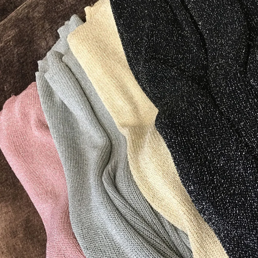 Sequin Elegant Women V Neck Knitted Crop Top