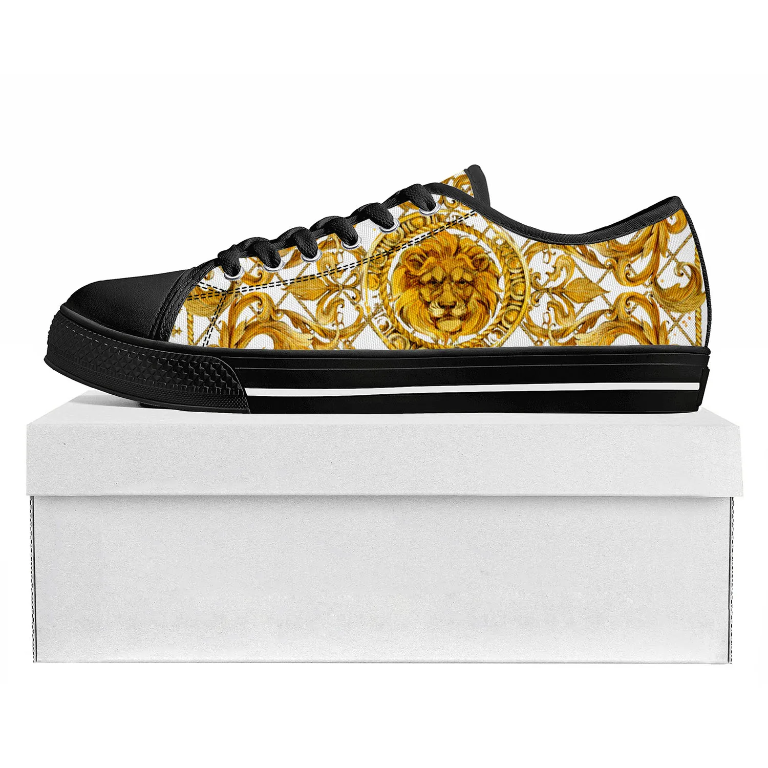 Golden Lion Head Lace Low Top High Quality Sneakers Mens Womens Teenager Tailor-made Shoe Canvas Sneaker Casual Couple Shoes