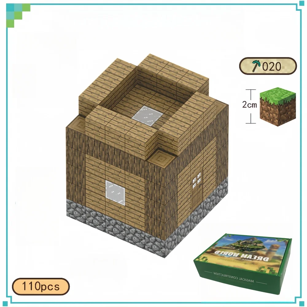 Magnetic Mine World Cube Building Blocks Magnet Word Set for Boys Girls Age 3+ DIY Assembly Children Buildable Game Sensory Toys