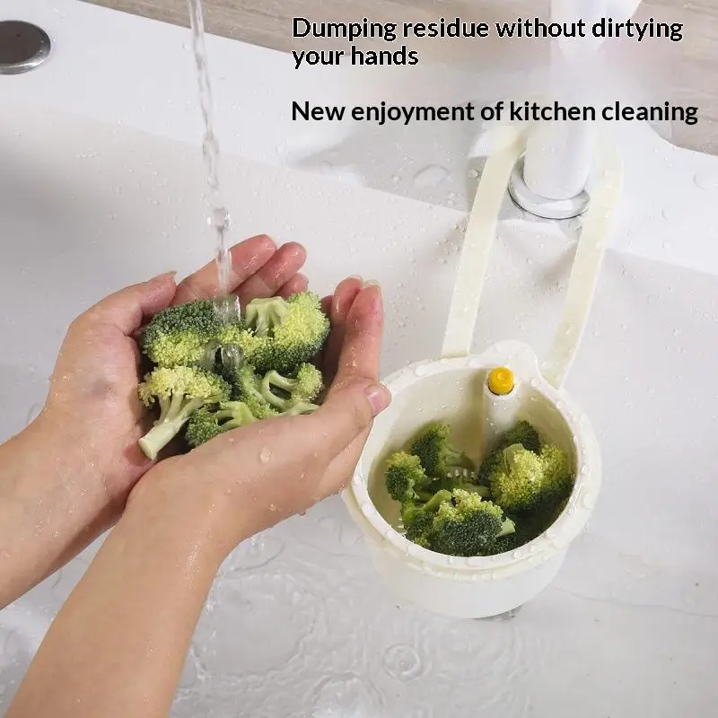 2 In 1 Sink Drain Filter Basket, Adjustable Faucet Hanging Sponge Rack Kitchen Debris Waste Catcher