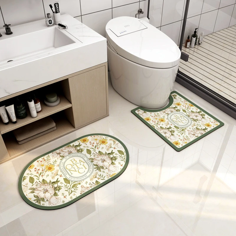 Top Super Absorbent Bath Floor Mat Water Absorption Non-slip Door Home  Kitchen Oil-proof Quick Drying Carpet Rug Toilet Washable - AliExpress