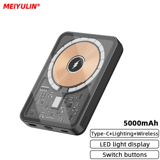 10000mAh Transparent Wireless Power Bank Folding Stand