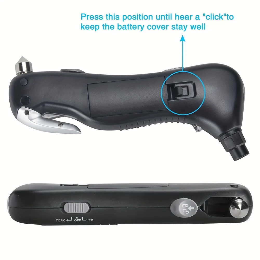 Portable Digital Tire Pressure Gauge 150 PSI 5-in-1 Safety Hammer Seatbelt Cutter Emergency Tool with LED Light for Cars Trucks 4
