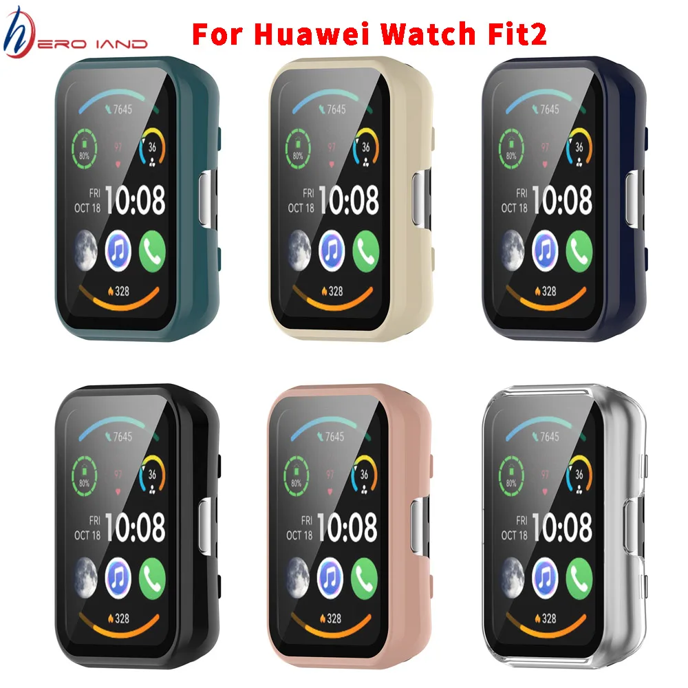 

Tempered Glass+Case For Huawei Watch fit 2 Fit2 Screen Protector Frame Bumper Cover Case For Huawei Fit2 Fit 2 Accessories