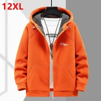 Autumn Winter Thickened Fleece Coat for Men's Trendy Fatty Hooded Plus Size Warm Fleece jacket Fat guy 190kg 12xl 11XL 10XL 1