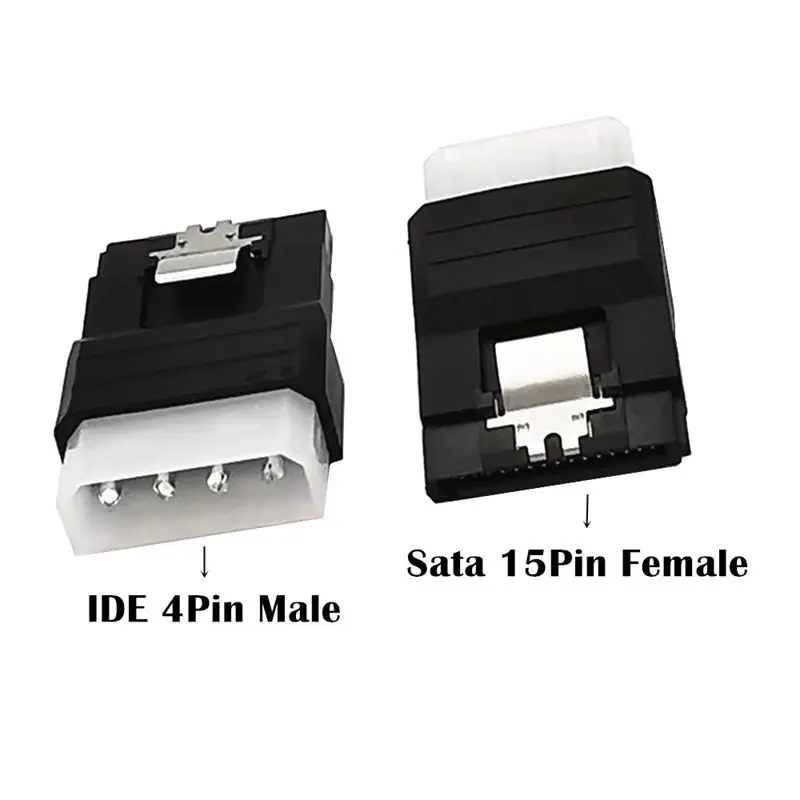 SATA 전원 어댑터 IDE 대형 4PIN 남성 여성 SATA15Pin 남성 여성 철 버클 하드 디스크 전원 어댑터 4Pin Molex IDE
