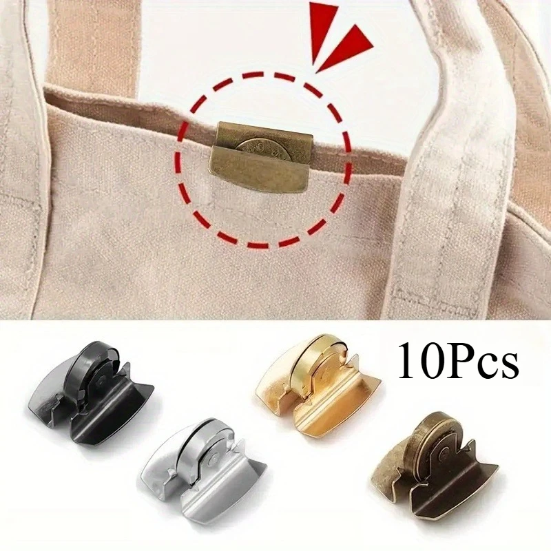 10Pcs 마그네틱 버클 가짜 가죽 가방 클립 핸드백 지갑에 대 한 보이지 않는 원활한 금속 스냅 패스너 DIY 공예 액세서리