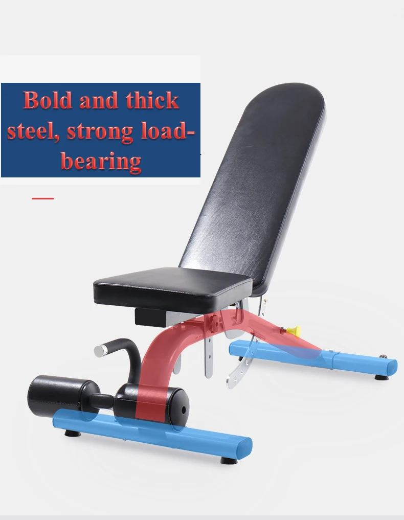 Hot Multifunctional Foldable Fitness Chair Household Metal Dumbbell Bench Cable Weight Stacks Sit-Up Board Exercise Equipment