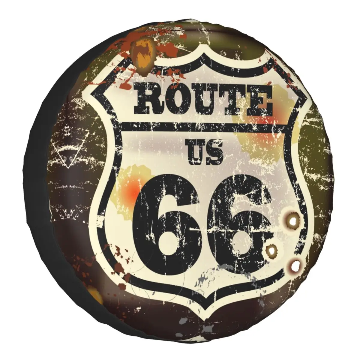 Iconic Americana Route 66 Sign Spare Tire Cover Bag Pouch For Jeep Pajero America Highways Car Wheel Covers 14" 15" 16" 17" Inch